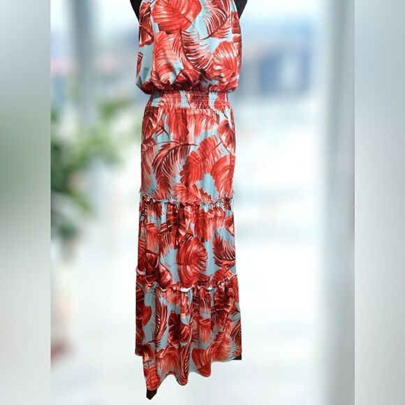 VICI MAISON TARA Tropical Halter Tiered Max Dress Size 16 - Picture 5 of 15